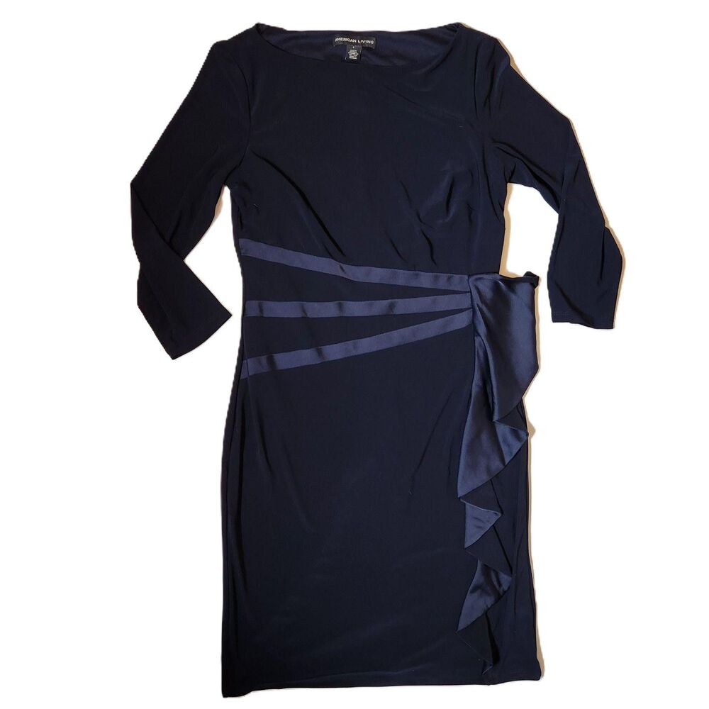 American Living Stretch Fit Dress Women’s 8 Blue Poly Elastane Blend